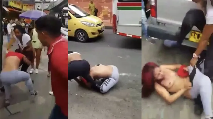 Dos mujeres peleando desnudas en Medellín