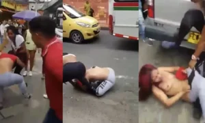 Dos mujeres peleando desnudas en Medellín